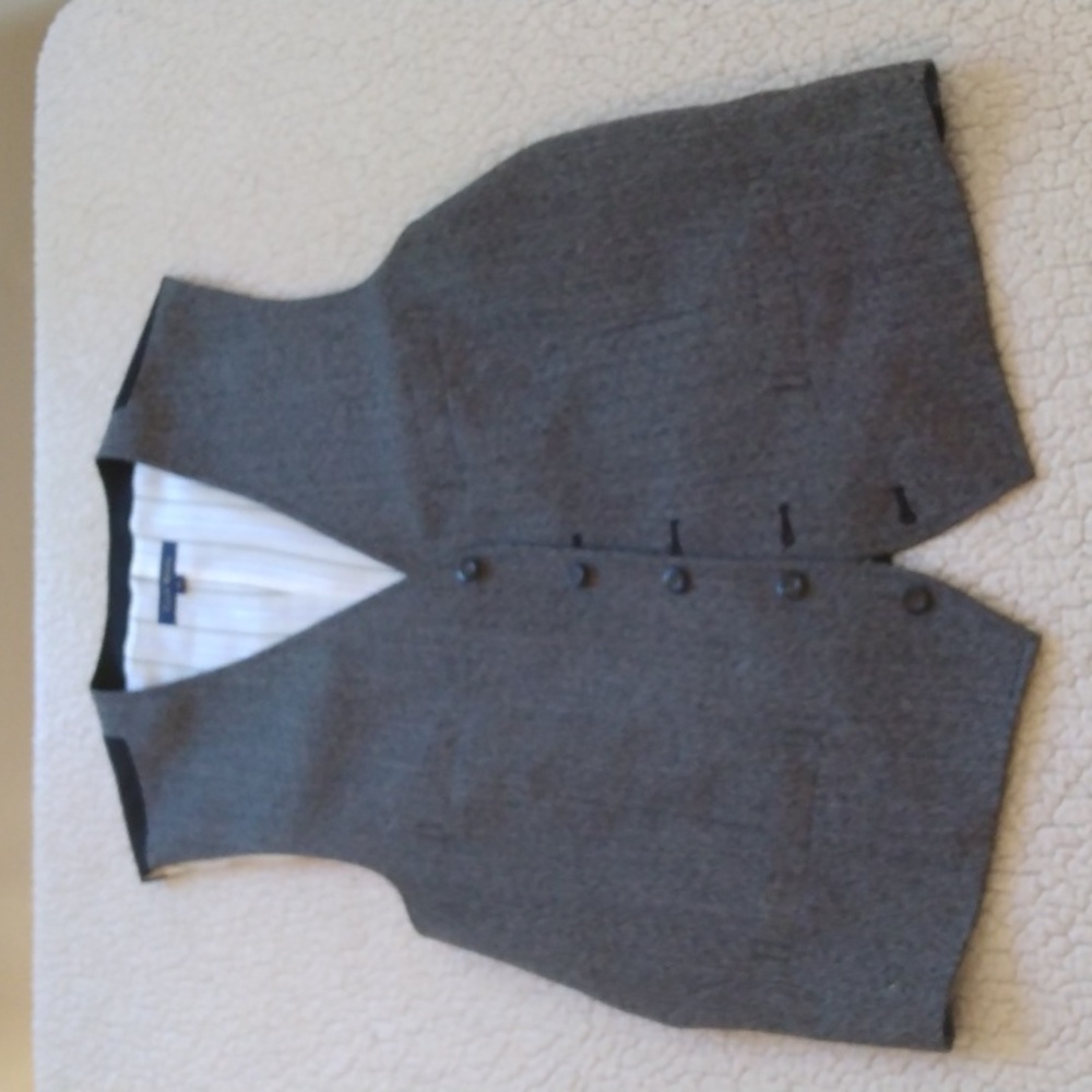 Like New Club Room XL Black/White Herringbone Adjustable Vest - Picture 2 of 11